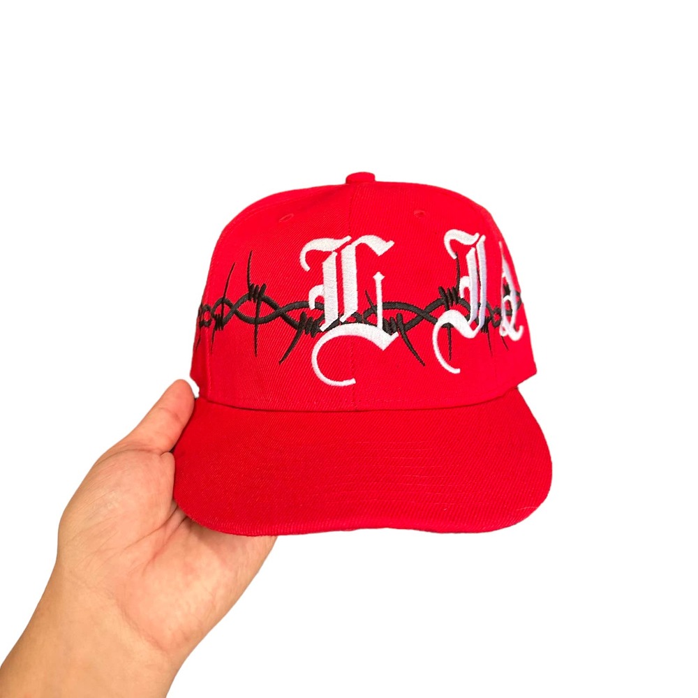Designer Embroidered Fitted Cap LIQUOR Brand Barbwire Mens 7 1/4